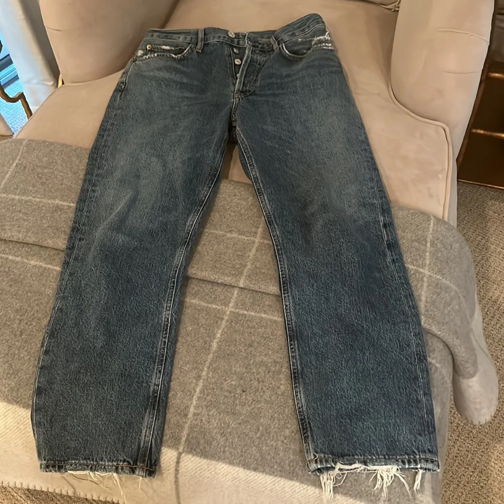 Agolde Riley High Rise Straight Crop 27 in frequency color - Picture 3 of 8